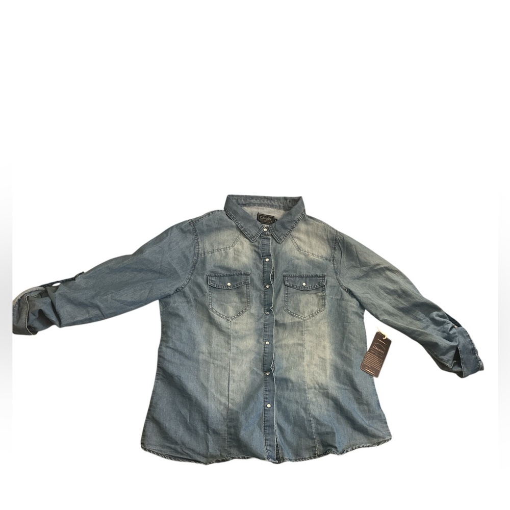 Brand New Women’s Denim Button-Up Shirt Size XL